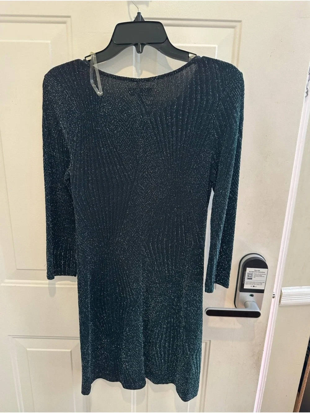 Trixxi Black Metallic Ribbed Midi Dress